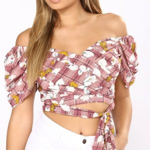 Floral Wrap Crop Top